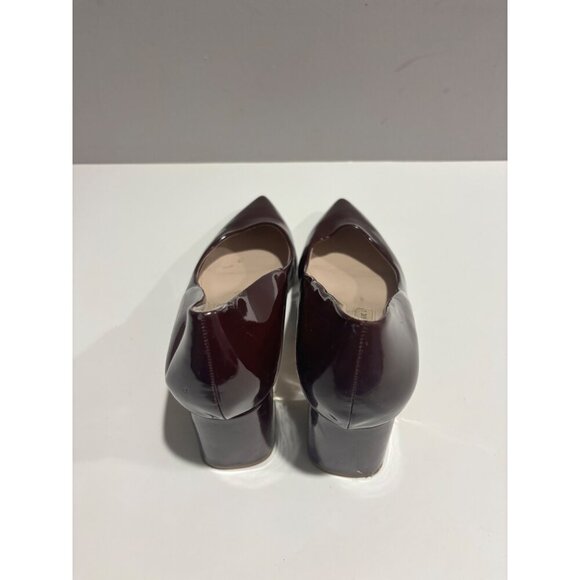 Zara Basic Maroon Patent Leather Pointed Toe Heels Size 41 (10.5) - Picture 2 of 4